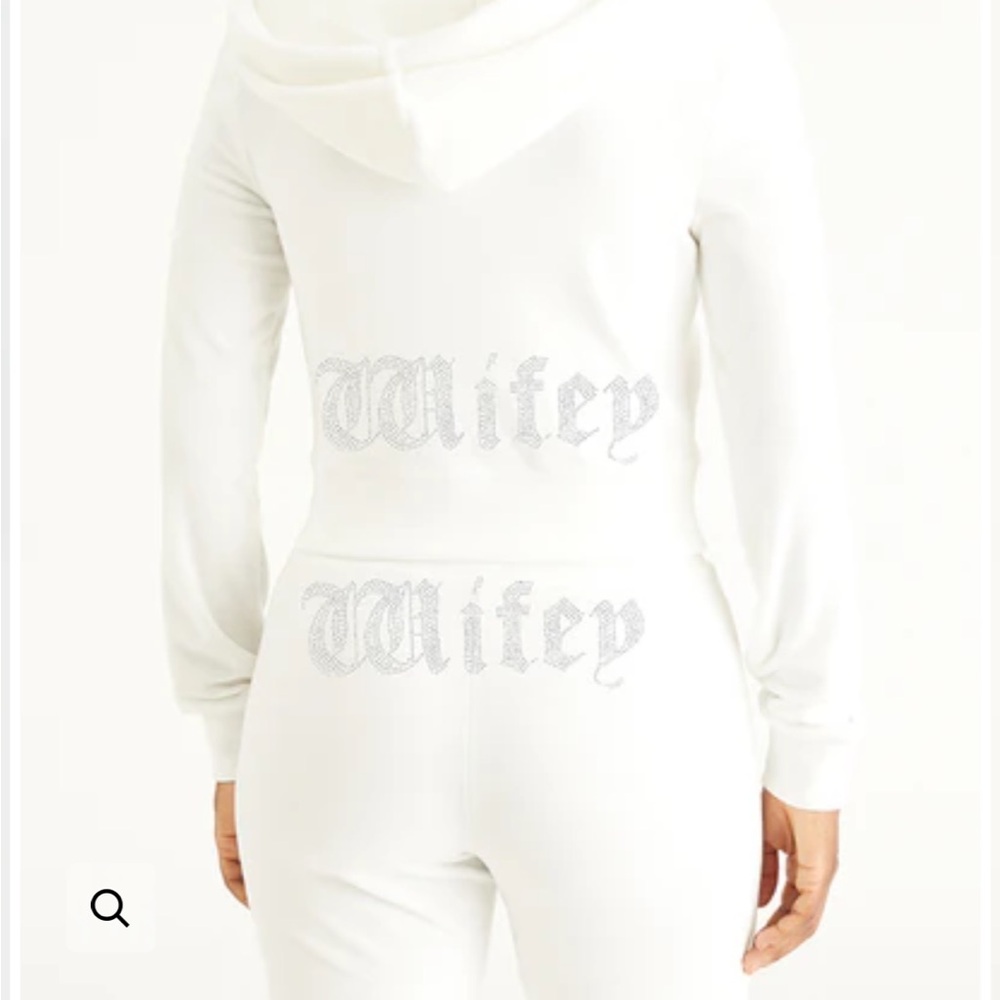 COPY - Juicy Couture White Bling Velour Track pants and jacket